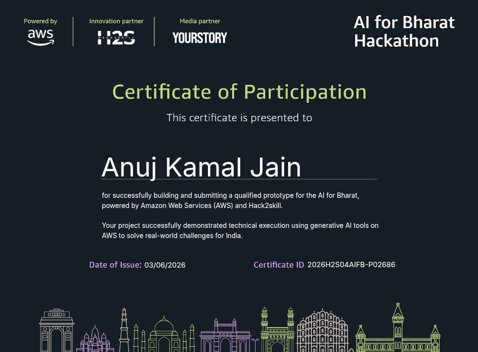 Certificate of Participation certificate